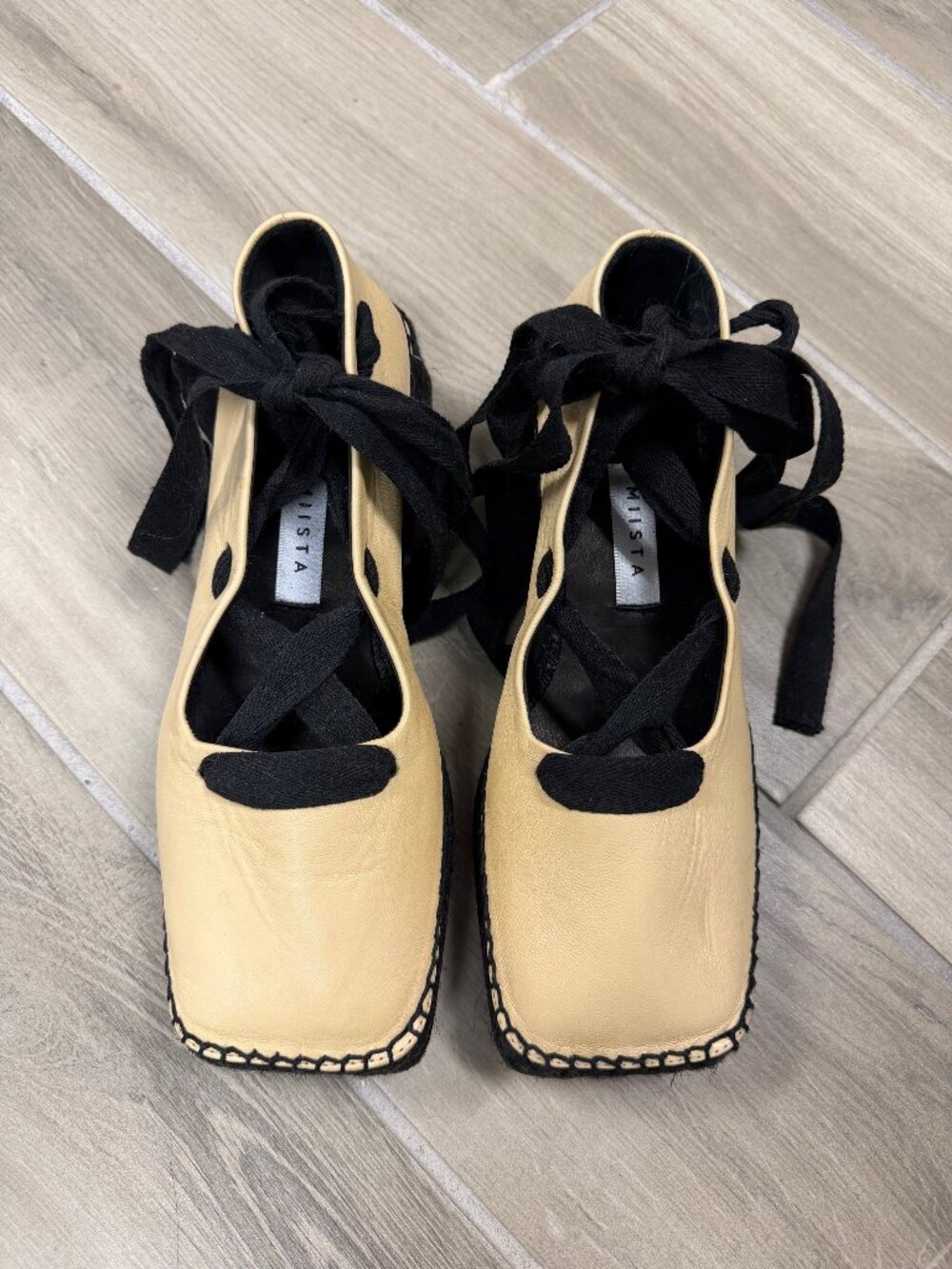 Fabulous Miista Espadrilles, Never Worn, Bone/Ivory soft leather, Size 38